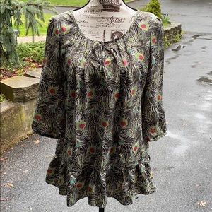 Liberty of London for Target Top Blouse—Brown—Satin—Size Medium